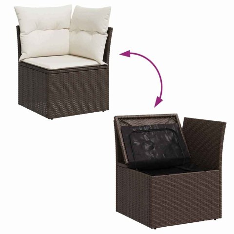 Zestaw Sof na Ogród z poduszką 9 pcs Brązowy Polirattan