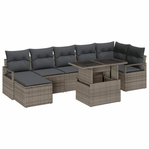 Zestaw Sof na Ogród z poduszką 8 pcs Szary