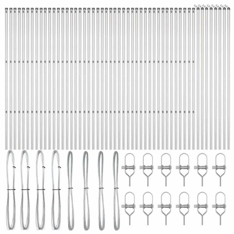 Słupek ogrodzeniowy. Inny 52 pcs Szary 3,2 x 3,2 x 190 cm Stal