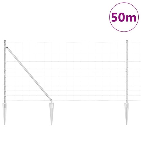 Ogrodzenie pastwiskowe Srebrny 50 x 1.2 m Stal galwanizowana