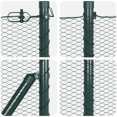 Ogrodzenie z słupkami Zielony 0.6 x 100 m Stal pokryta PCV