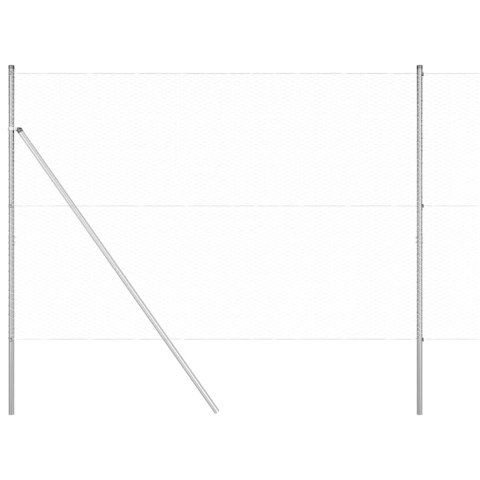Ogrodzenie z słupkami Srebrny 1.6 x 100 m Stal pokryta PCV