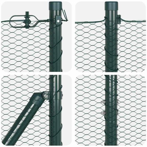 Ogrodzenie z słupkami Szary 1.5 x 50 m Stal pokryta PCV