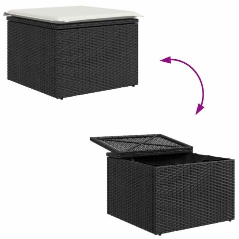 Zestaw Sof z poduszką 5 pcs Brązowy i Kremowy polirattan