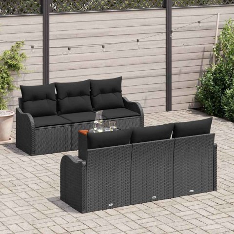 Zestaw Sof na Ogród 7 pcs Czarny