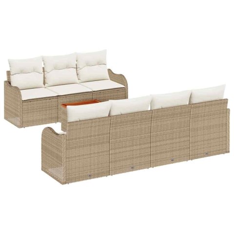 Zestaw Sof na Ogród 8 pcs beżowo-biały