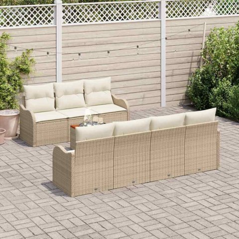 Zestaw Sof na Ogród 8 pcs beżowo-biały
