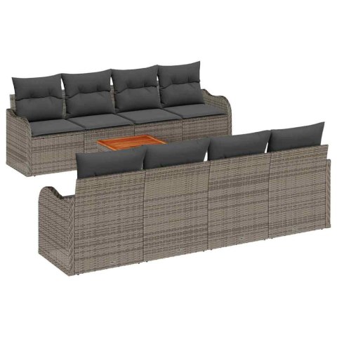 Zestaw Sof na Ogród 9 pcs Szary