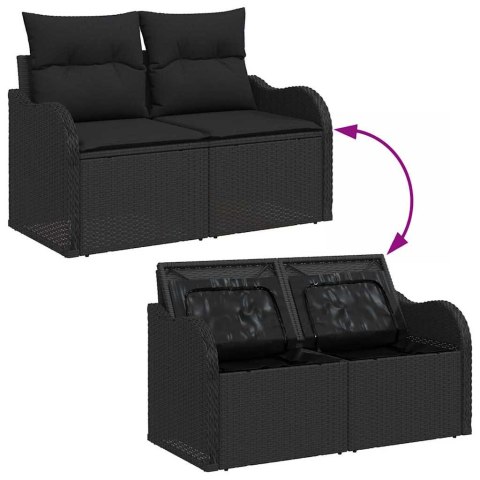 Zestaw Sof na Ogród 10 pcs Czarny