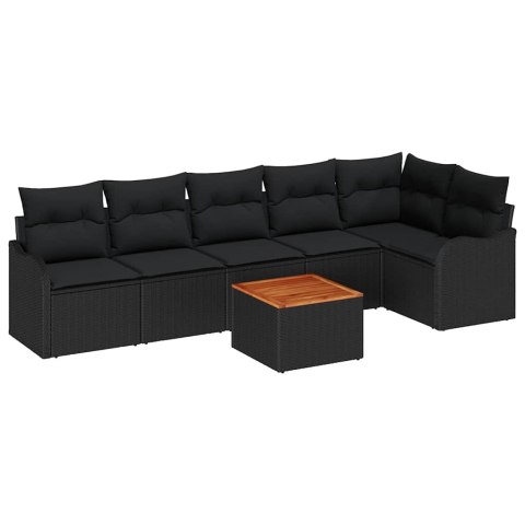 Zestaw Sof na Ogród 7 pcs Czarny