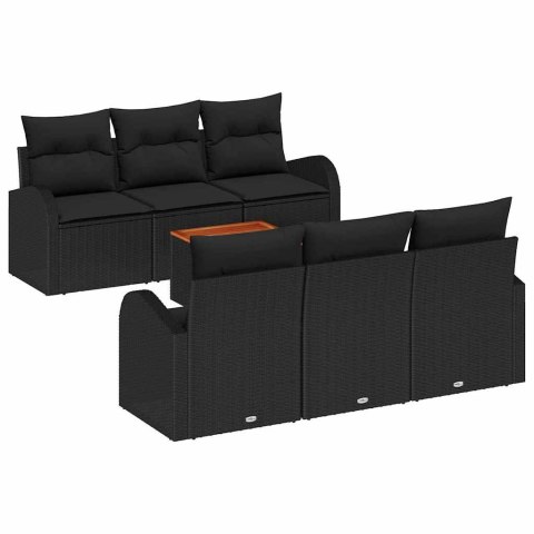 Zestaw Sof na Ogród 7 pcs Czarny