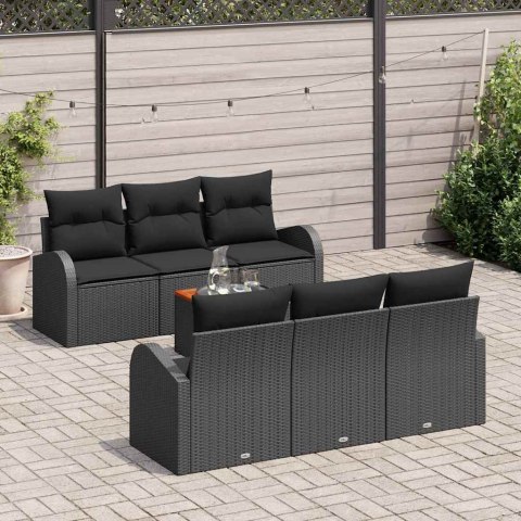 Zestaw Sof na Ogród 7 pcs Czarny