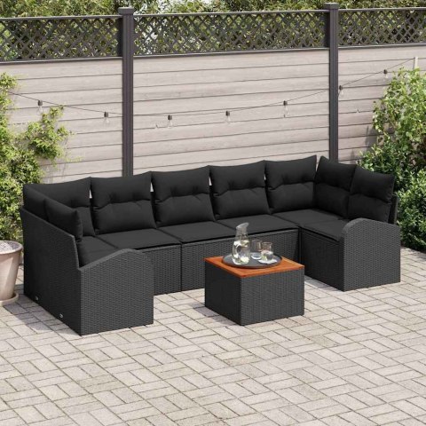 Zestaw Sof na Ogród 8 pcs Czarny