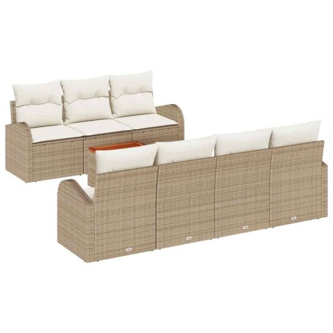 Zestaw Sof na Ogród 8 pcs beżowo-biały