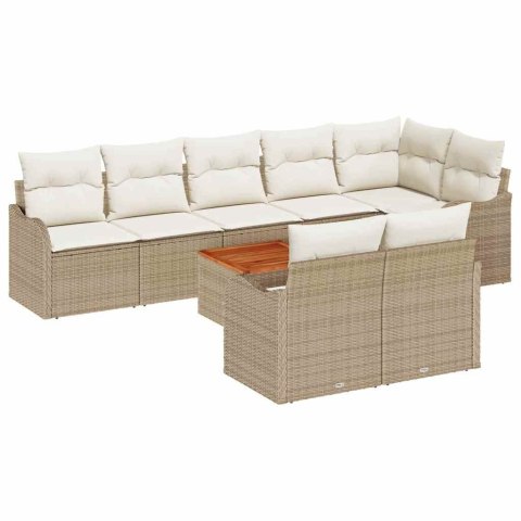 Zestaw Sof na Ogród 9 pcs beżowo-biały