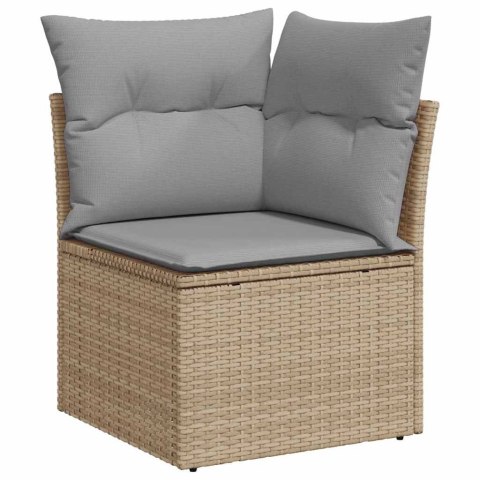 Zestaw sof ogrodowych 10 pcs beżowo-jasnoszary