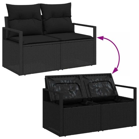 Zestaw Sof na Ogród 7 pcs Czarny
