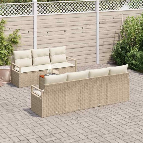 Zestaw Sof na Ogród 8 pcs beżowo-biały