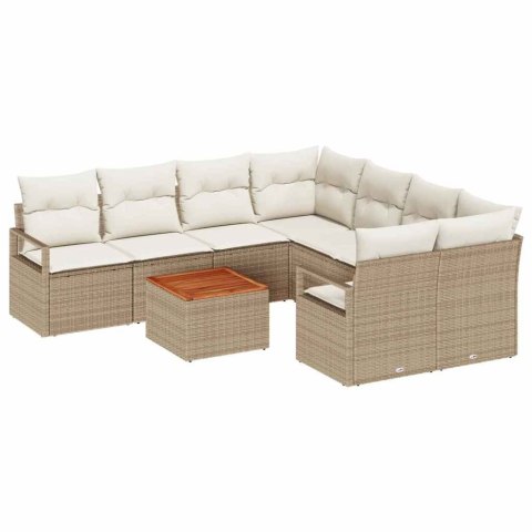 Zestaw Sof na Ogród 9 pcs beżowo-biały