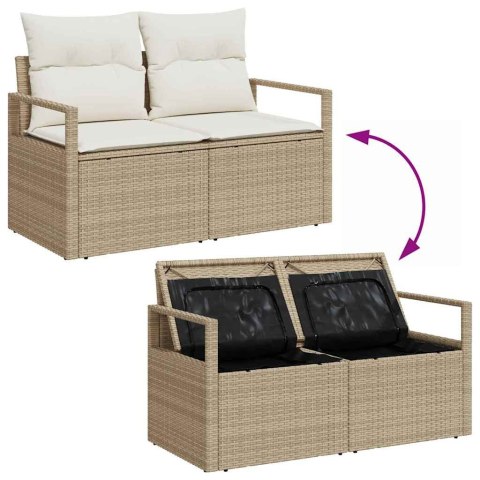 Zestaw Sof na Ogród 9 pcs beżowo-biały