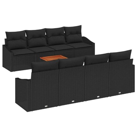 Zestaw Sof na Ogród 7 pcs Czarny