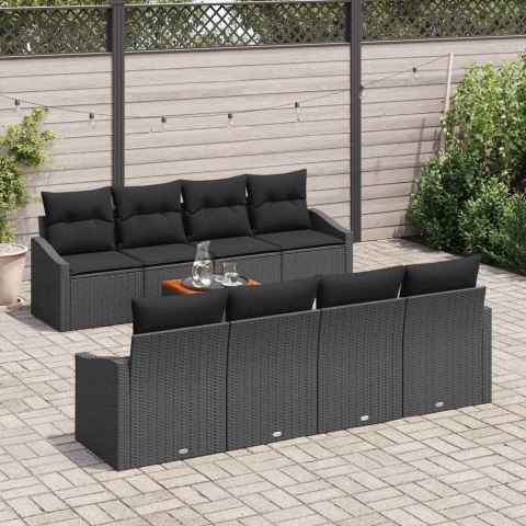 Zestaw Sof na Ogród 7 pcs Czarny