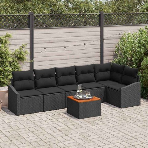 Zestaw Sof na Ogród 7 pcs Czarny