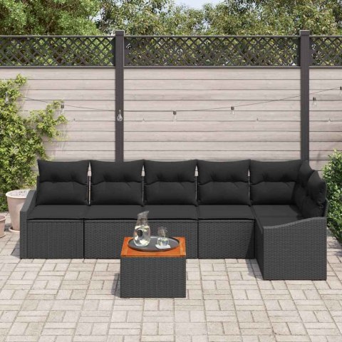 Zestaw Sof na Ogród 7 pcs Czarny