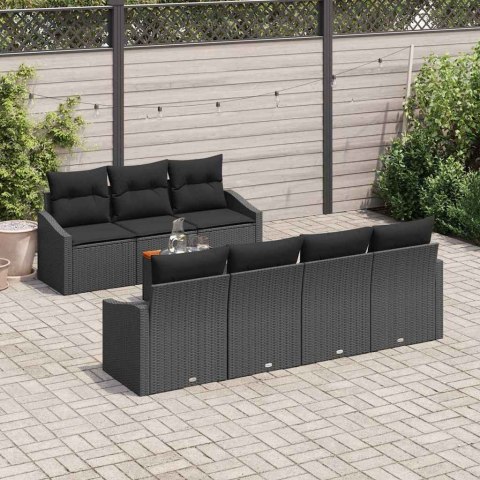 Zestaw Sof na Ogród 8 pcs Czarny