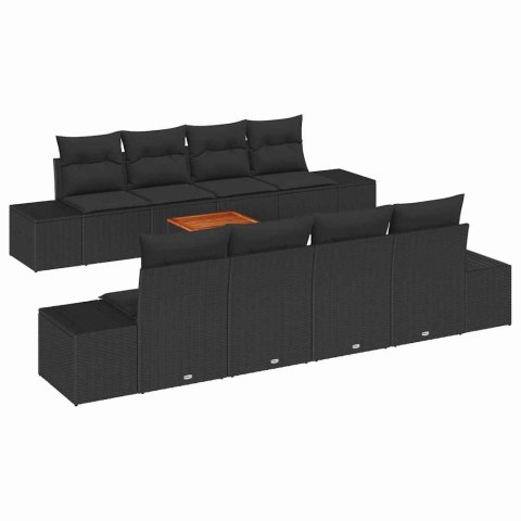 Zestaw Sof na Ogród 7 pcs Czarny