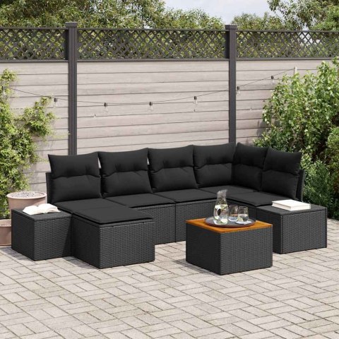 Zestaw Sof na Ogród 7 pcs Czarny