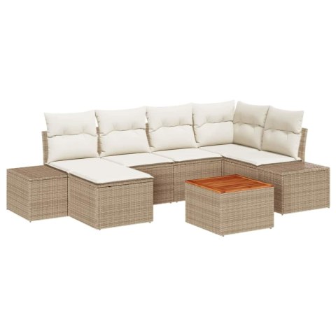 Zestaw Sof na Ogród 7 pcs beżowo-biały
