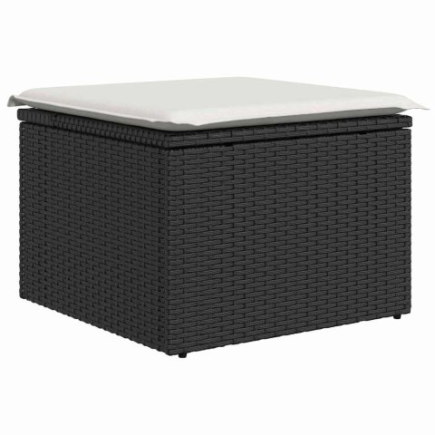 Zestaw Sof na Ogród 5 pcs Czarny i kremowy Rattan poli