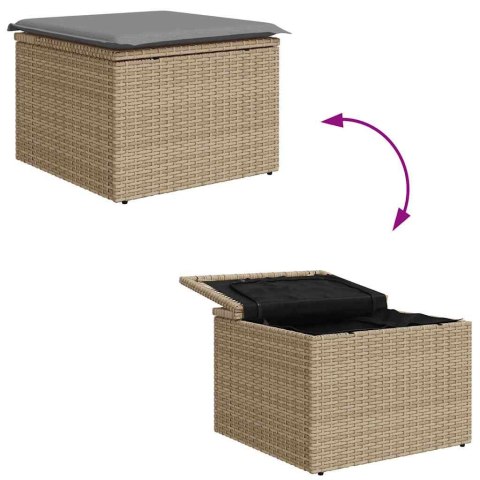 Zestaw Sof na Ogród 6 pcs beżowo-jasnoszary Rattan poli