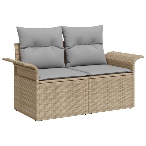 Zestaw Sof na Ogród z poduszką 5 pcs Beżowy Rattan poli