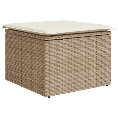 Zestaw Sof na Ogród z poduszką 7 pcs beżowo-kremowy Rattan poli