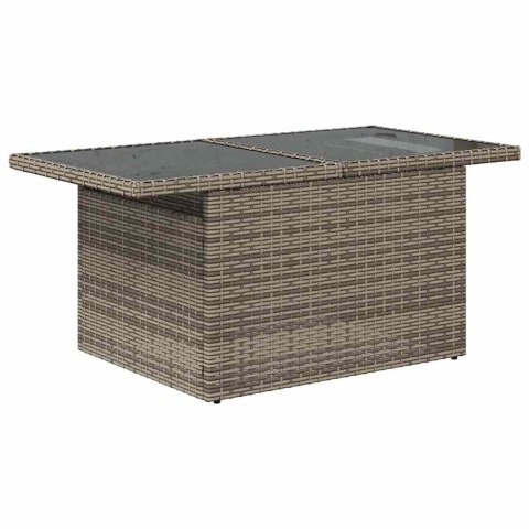 Zestaw Sof na Ogród z poduszką 10 pcs Szary Rattan poli