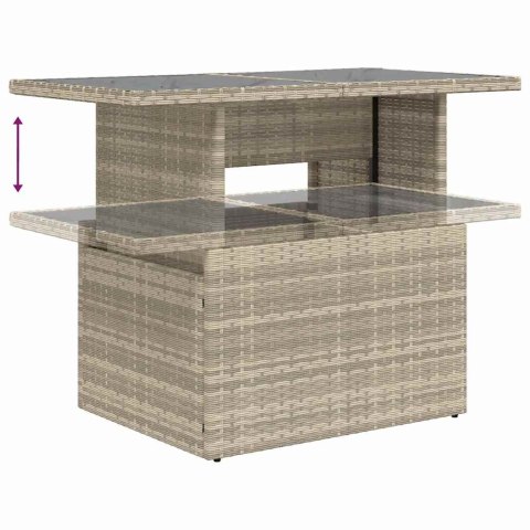 Zestaw Sof na Ogród z poduszką 8 pcs Jasnoszary Rattan poli