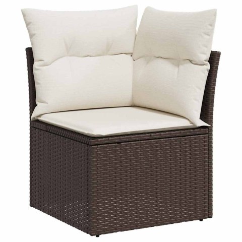 Zestaw Sof na Ogród z poduszką 9 pcs Brązowy Rattan poli