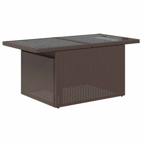 Zestaw Sof na Ogród z poduszką 9 pcs Brązowy Rattan poli
