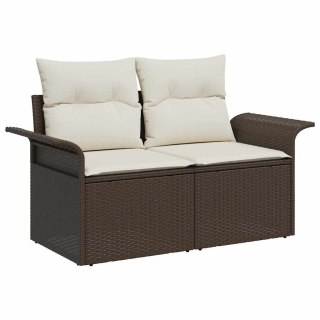 Zestaw Sof na Ogród z poduszką 11 pcs Brązowy Rattan poli