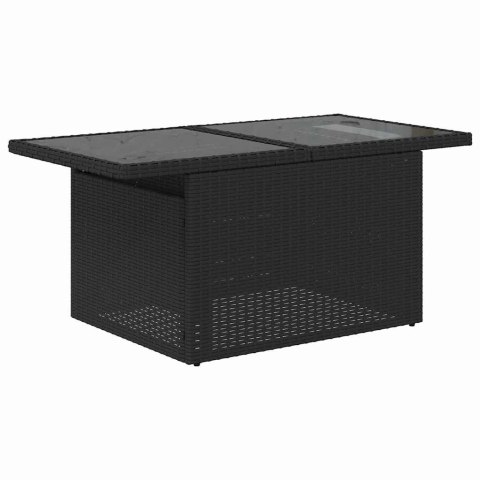 Zestaw Sof na Ogród z poduszką 6 pcs Czarny Rattan poli