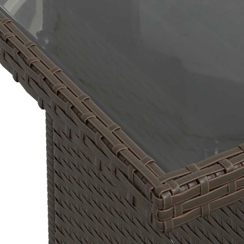 Zestaw Sof na Ogród z poduszką 5 pcs Brązowy Rattan poli