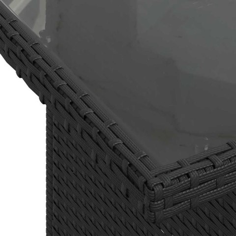 Zestaw Sof na Ogród z poduszką 6 pcs Czarny Rattan poli