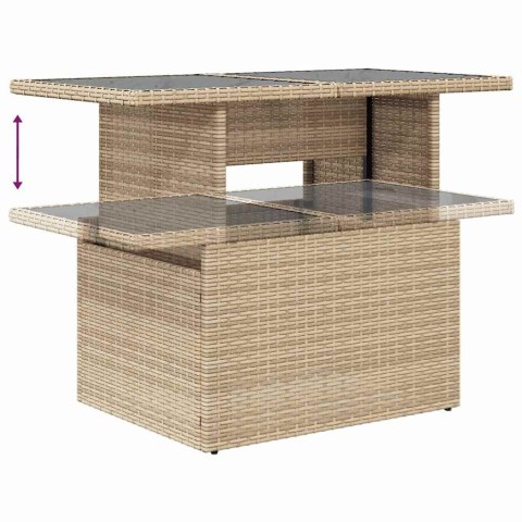 Zestaw Sof na Ogród z poduszką 7 pcs Beżowy Rattan poli