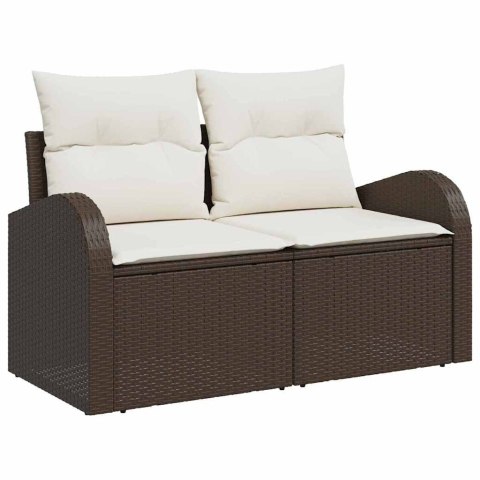 Zestaw Sof na Ogród z poduszką 7 pcs Brązowy Rattan poli