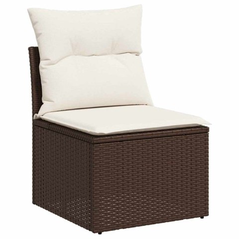 Zestaw Sof na Ogród z poduszką 7 pcs Brązowy Rattan poli