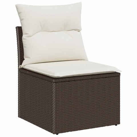 Zestaw Sof na Ogród z poduszką 8 pcs Brązowy Rattan poli