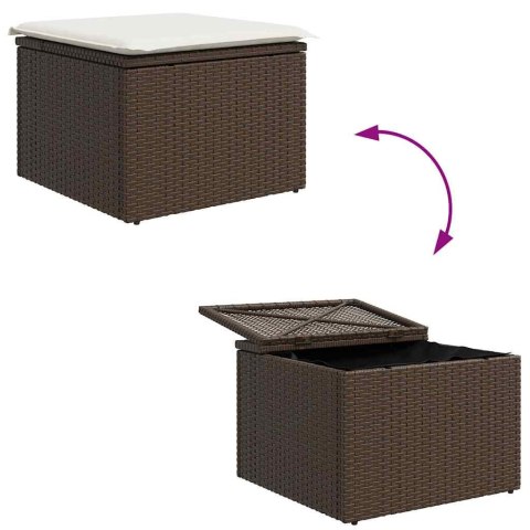 Zestaw Sof na Ogród z przechowywaniem 7 pcs Brązowy Polirattan