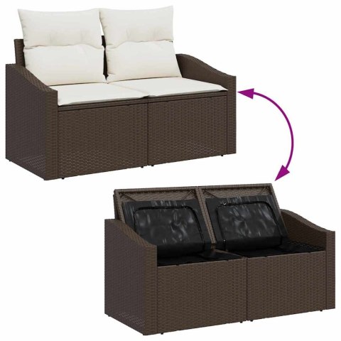 Zestaw Sof na Ogród z poduszką 8 pcs Brązowy polirattan